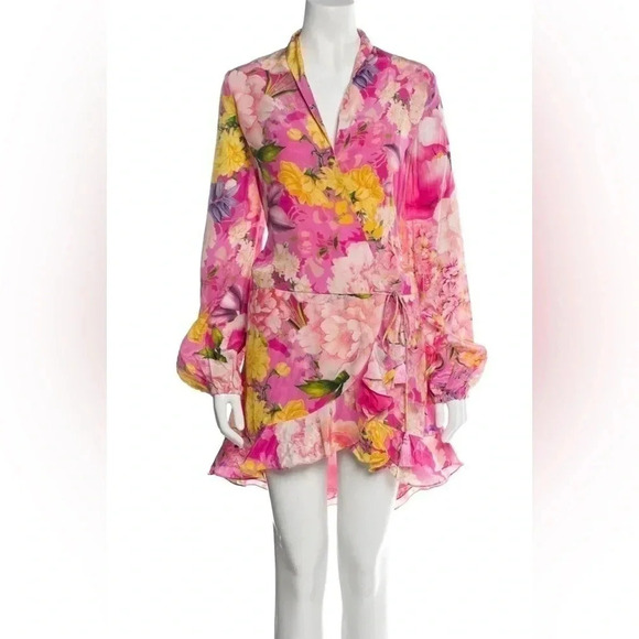 ROCOCO SAND Leona - 1044 Color Pink Women’s Size S Wrap Mini Dress NWT - Picture 1 of 13